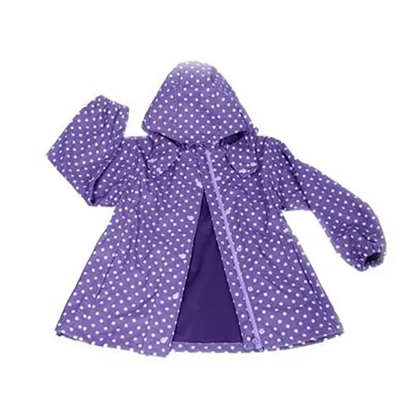 Recycled raincoat purple Girls Raincoat Waterproof welded seam PU quality, Recycled raincoat purple Girls Raincoat Waterproof welded seam PU quality